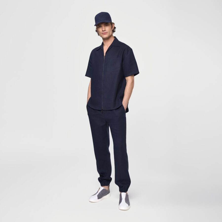 Alexander linen pant navy - Image 2