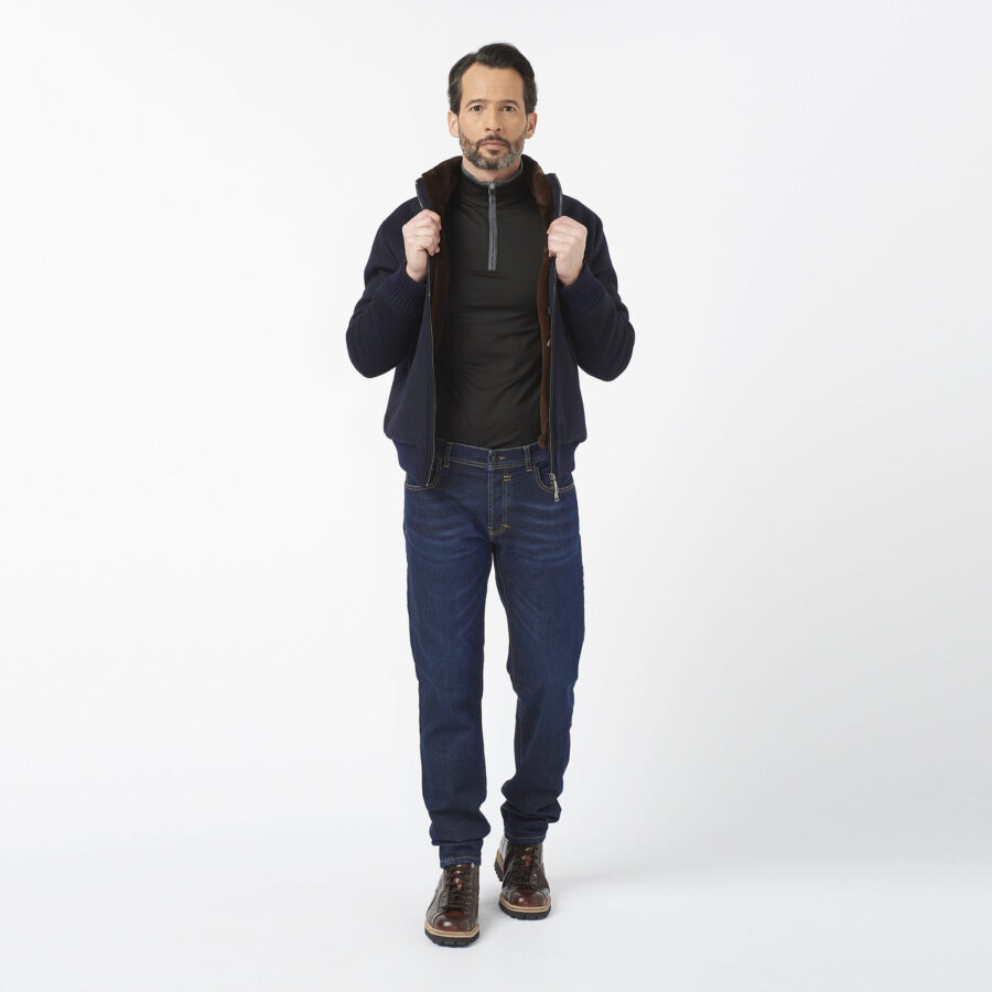 Ogier Anton Cashmere-Mink Bomber Navy