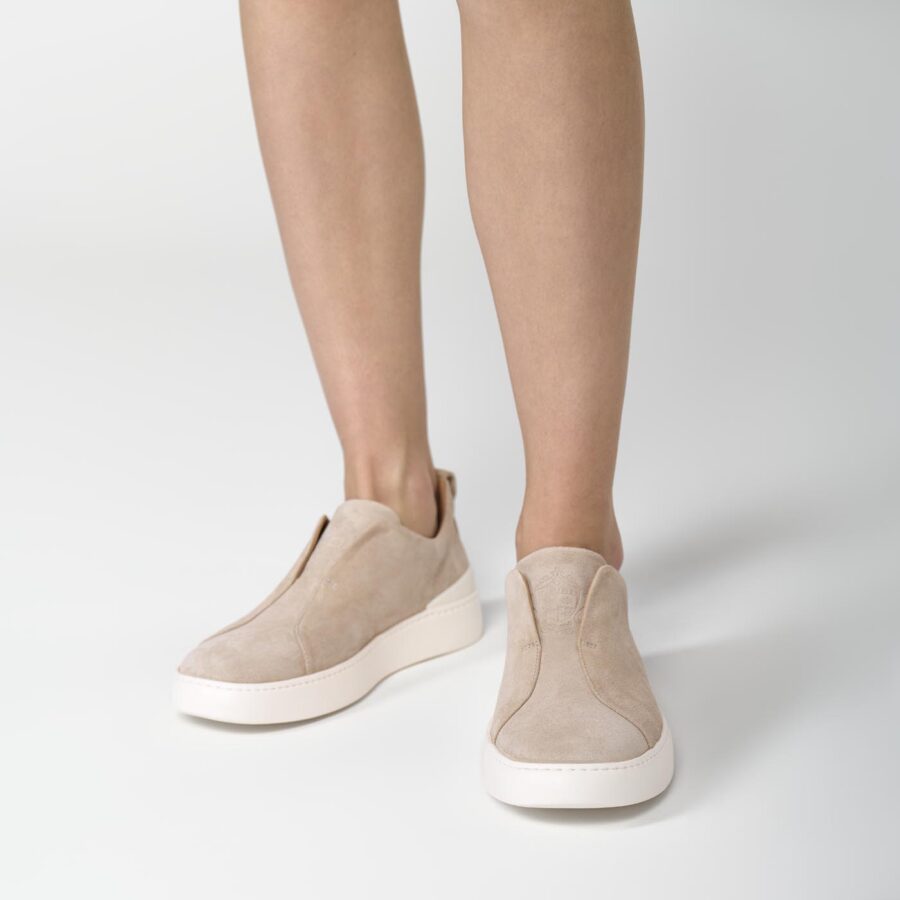 Bergamo slip-on Sneakers Suede Beige - Image 3