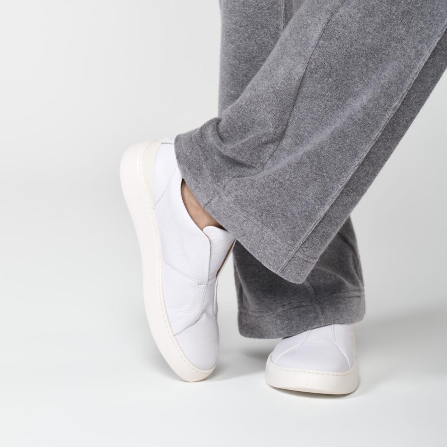 Bergamo slip-on Sneakers Deer Leather White - Image 3