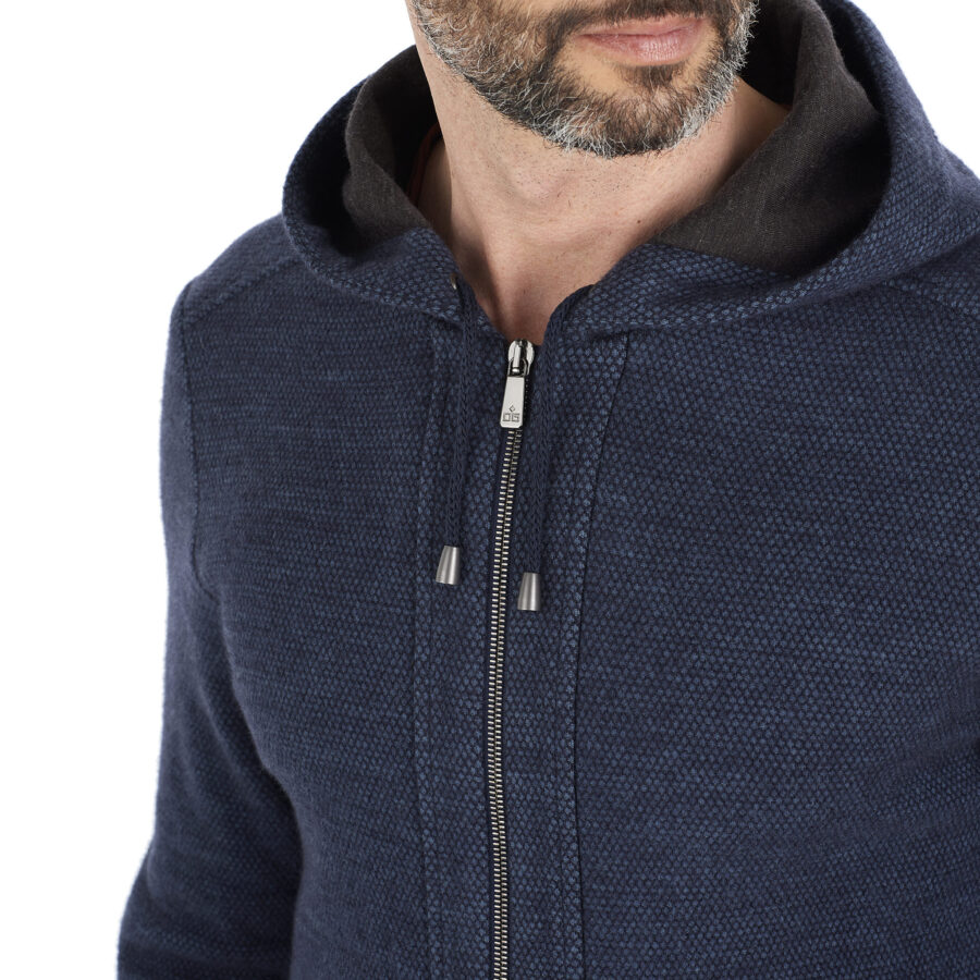 Ogier Bolzano Cashmere Sweater Jacket Travel Kit Navy