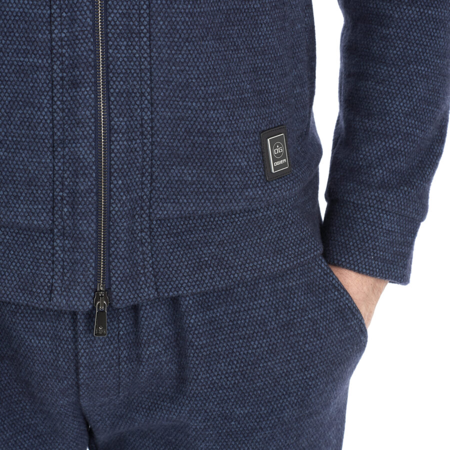 Ogier Bolzano Cashmere Sweater Jacket Travel Kit Navy