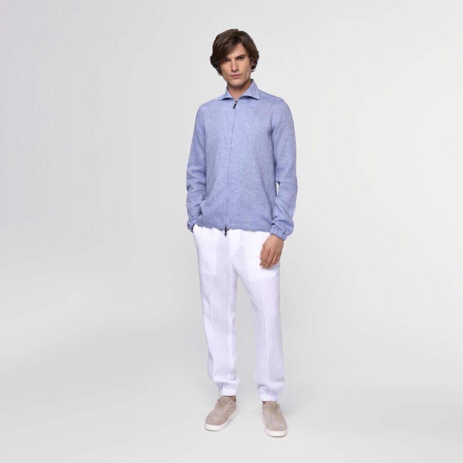 Cairo linen shirt blue - Image 2