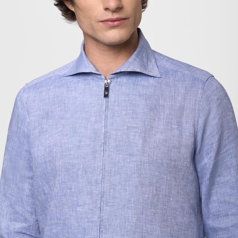 Cairo linen shirt blue - Image 5