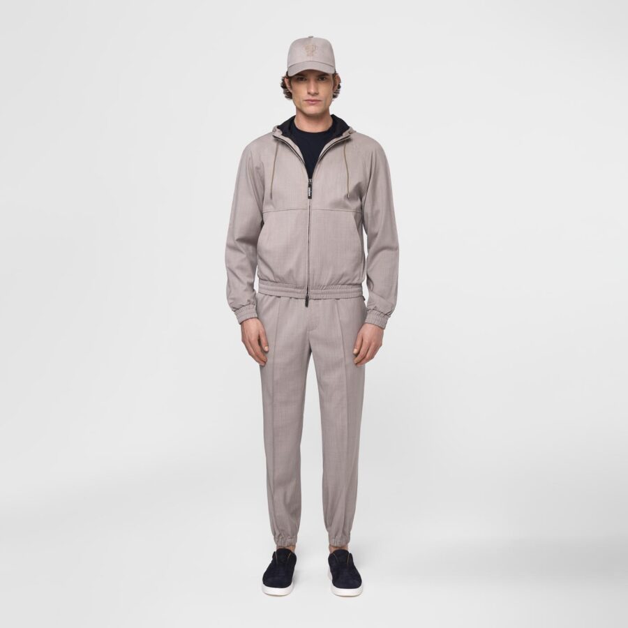 Cervo light weight wool joggers Beige - Image 2