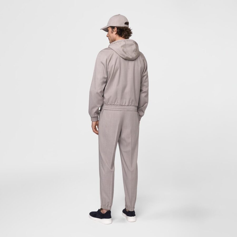 Cervo light weight wool joggers Beige - Image 4