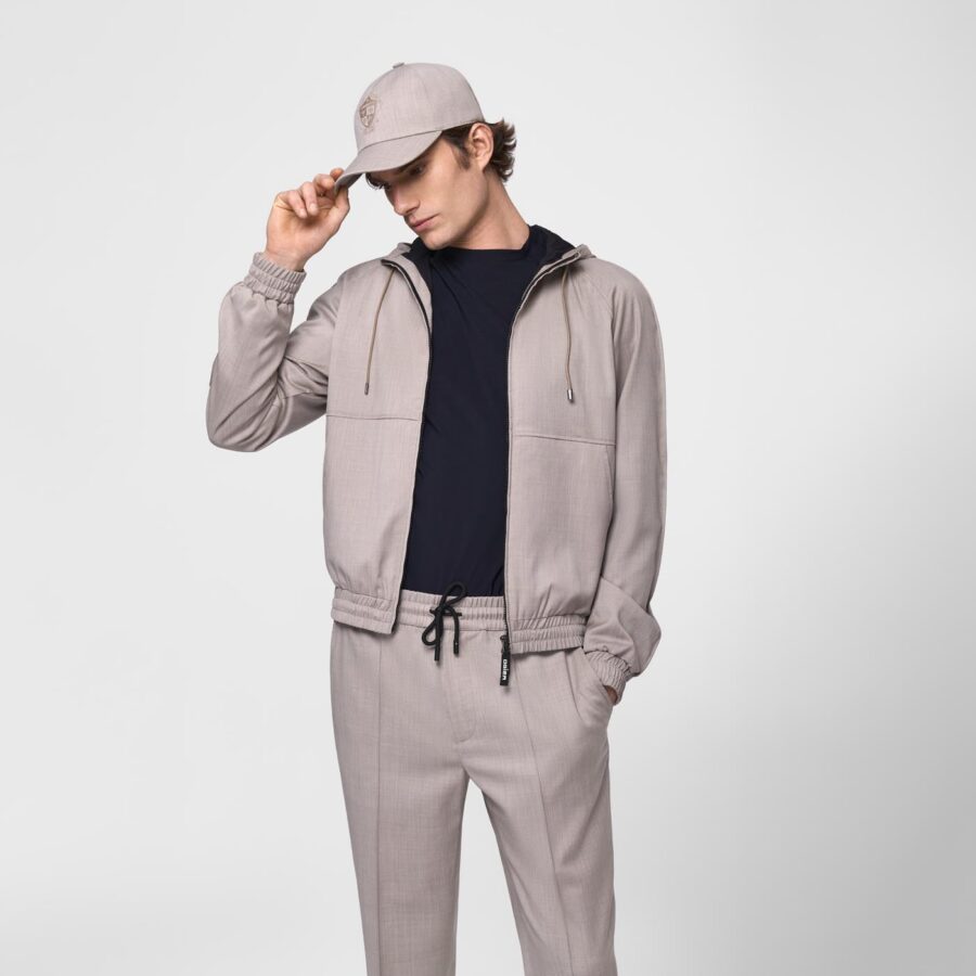 Cervo light weight wool hoodie Beige - Image 5