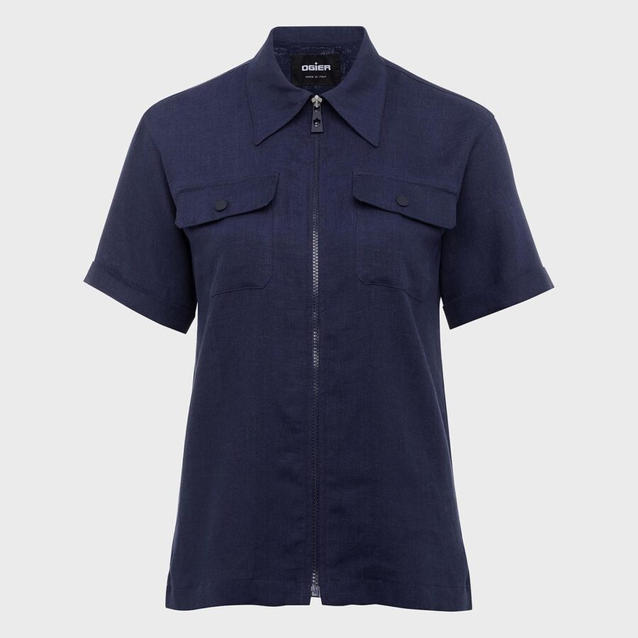 Croisette linen shirt navy