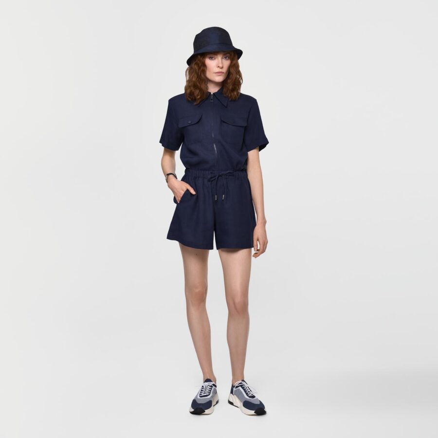 Santorini linen short navy - Image 2