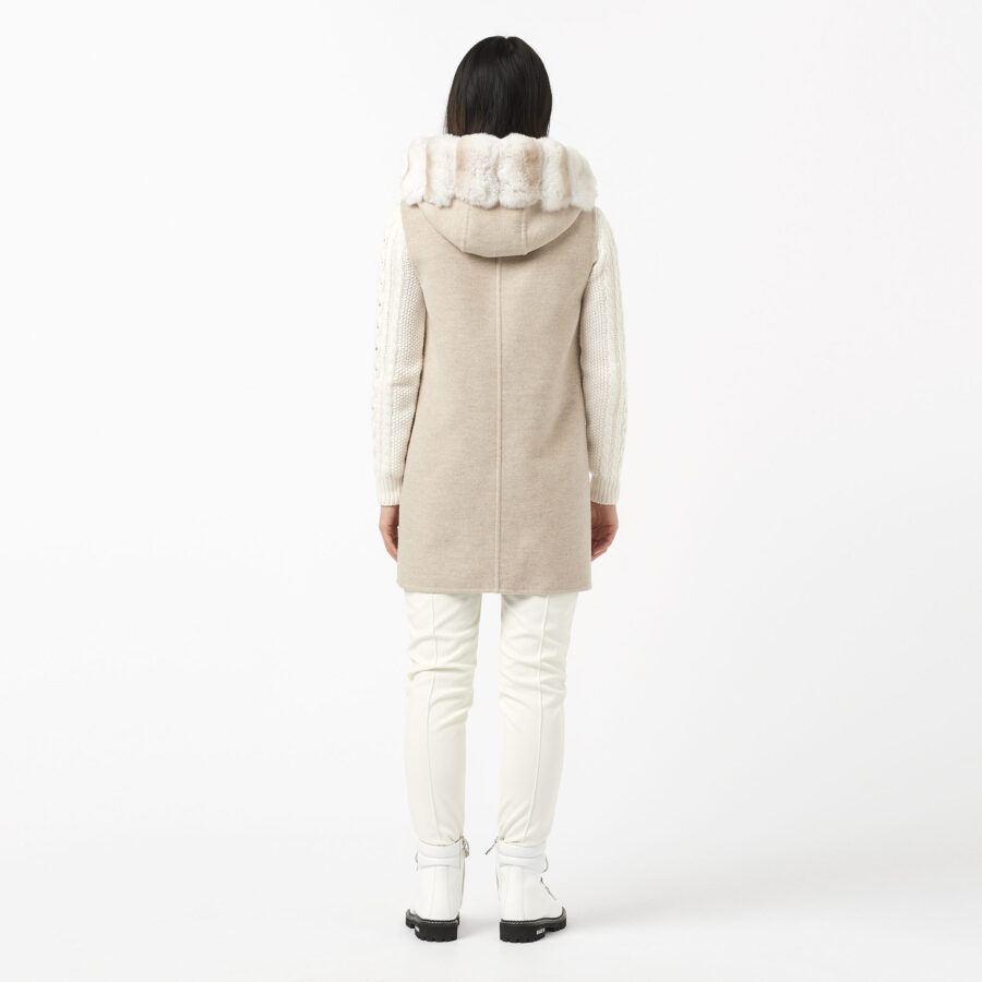 Ogier Cashmere Chinchilla Reversible 3-in-1 Coat Beige