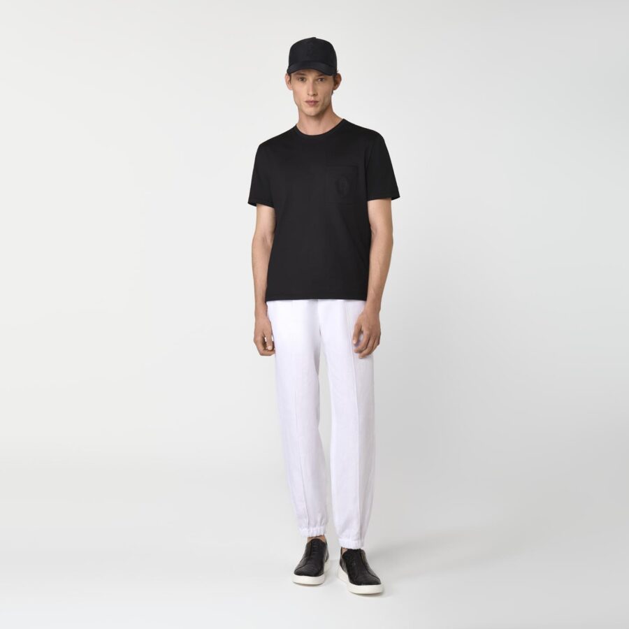 Garros Jersey Cotton T-Shirt Black - Image 2
