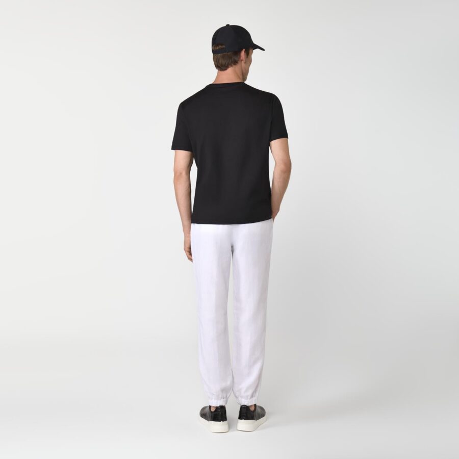 Garros Jersey Cotton T-Shirt Black - Image 3