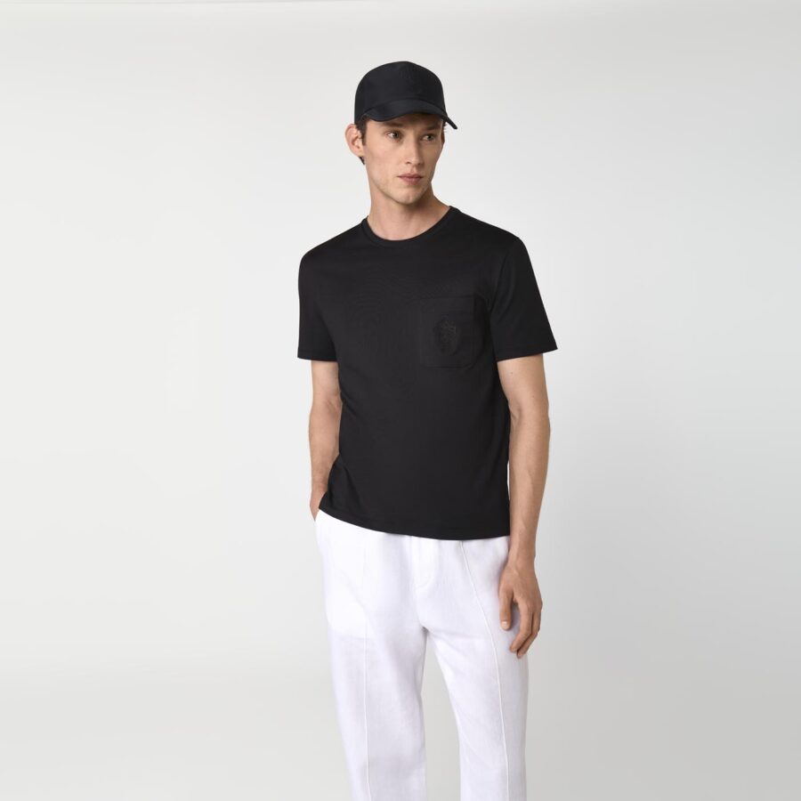 Garros Jersey Cotton T-Shirt Black - Image 4