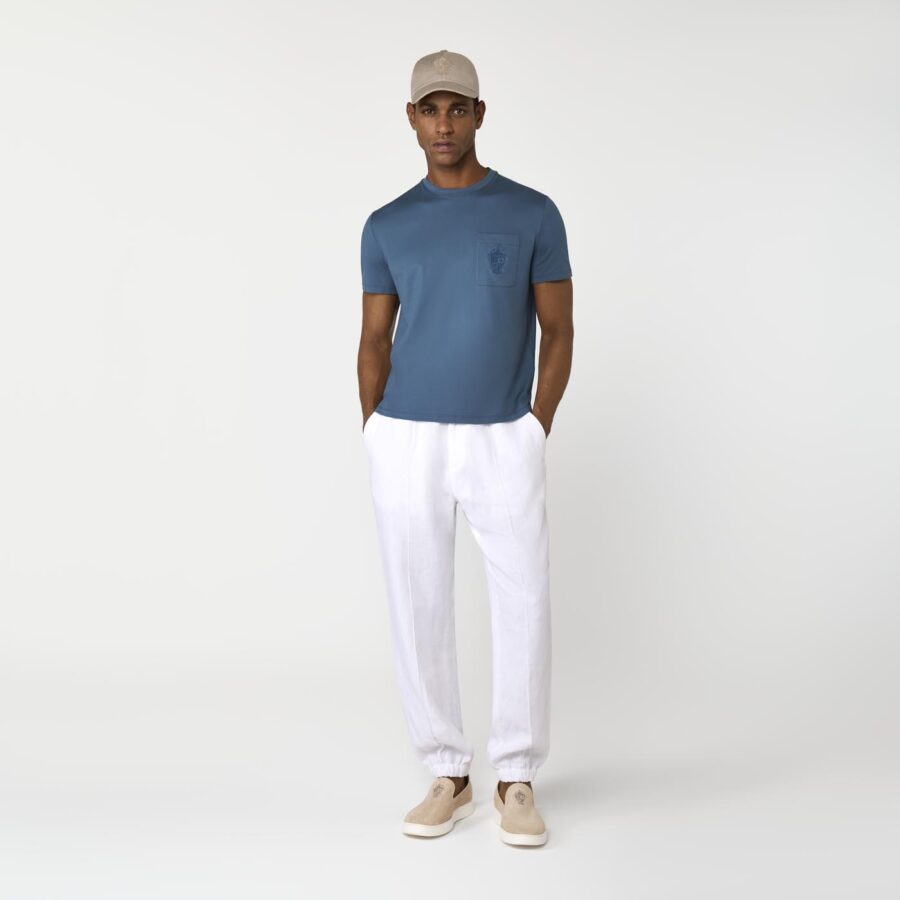 Garros Jersey Cotton T-Shirt Blue - Image 2