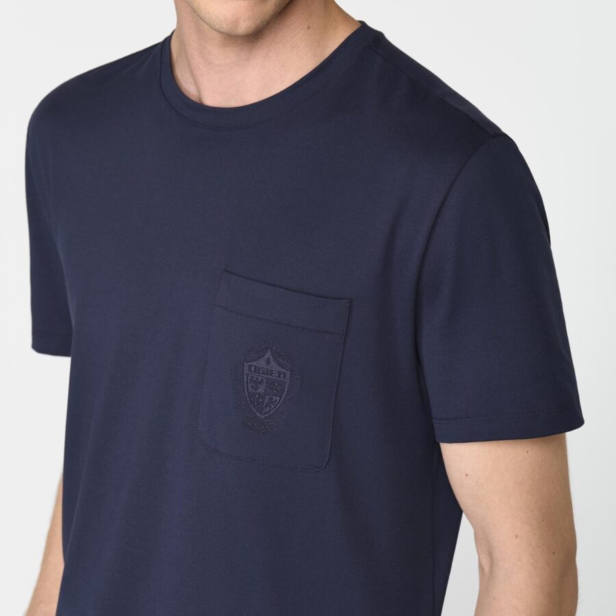Garros Jersey Cotton T-Shirt Navy - Image 5