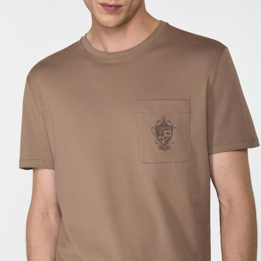 Garros Jersey Cotton T-Shirt Sand - Image 5
