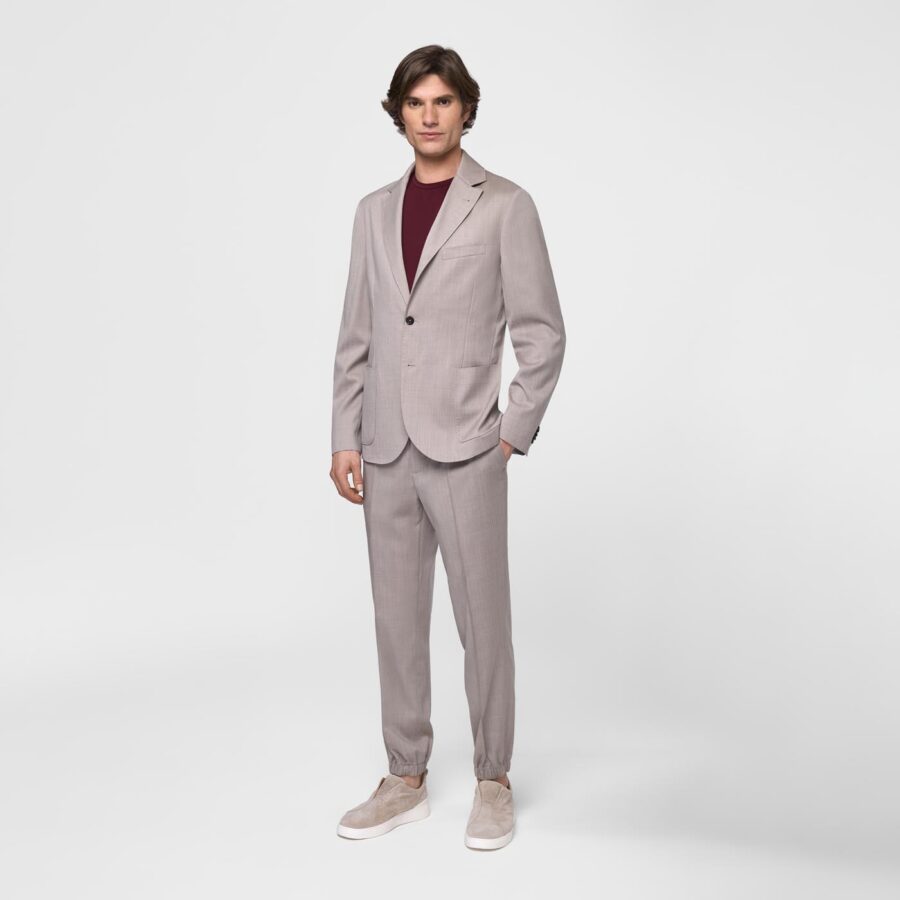 Harbour light weight wool silk Jacket Beige - Image 2
