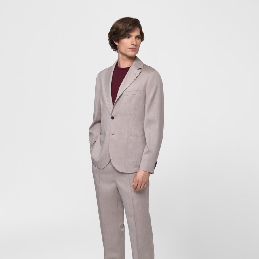 Harbour light weight wool silk Jacket Beige - Image 4