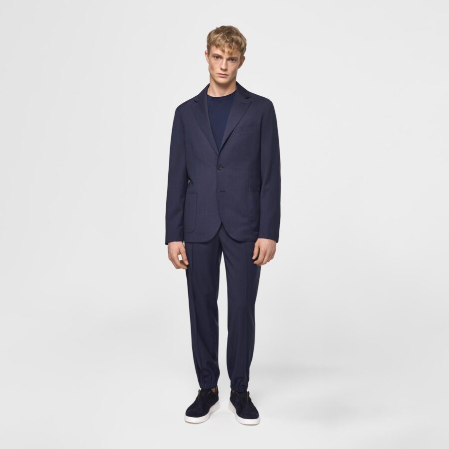 Harbour light weight wool Jacket Navy - Image 2