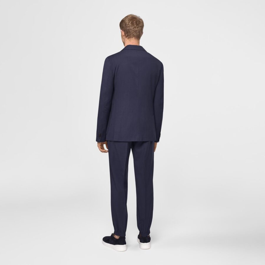Harbour light weight wool Jacket Navy - Image 3