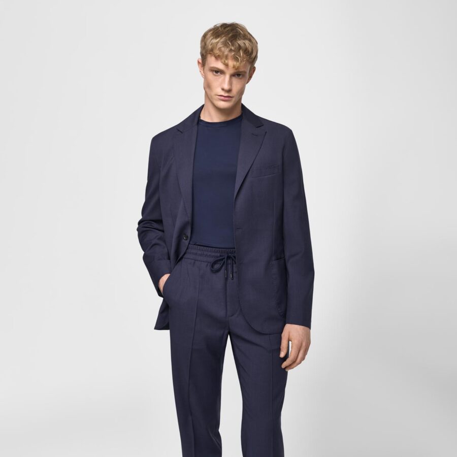 Harbour light weight wool Jacket Navy - Image 4