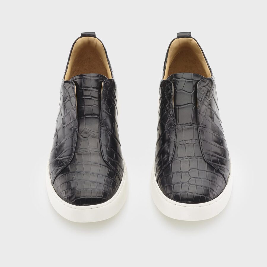 Milan Alligator slip-on Sneakers Black - Image 2