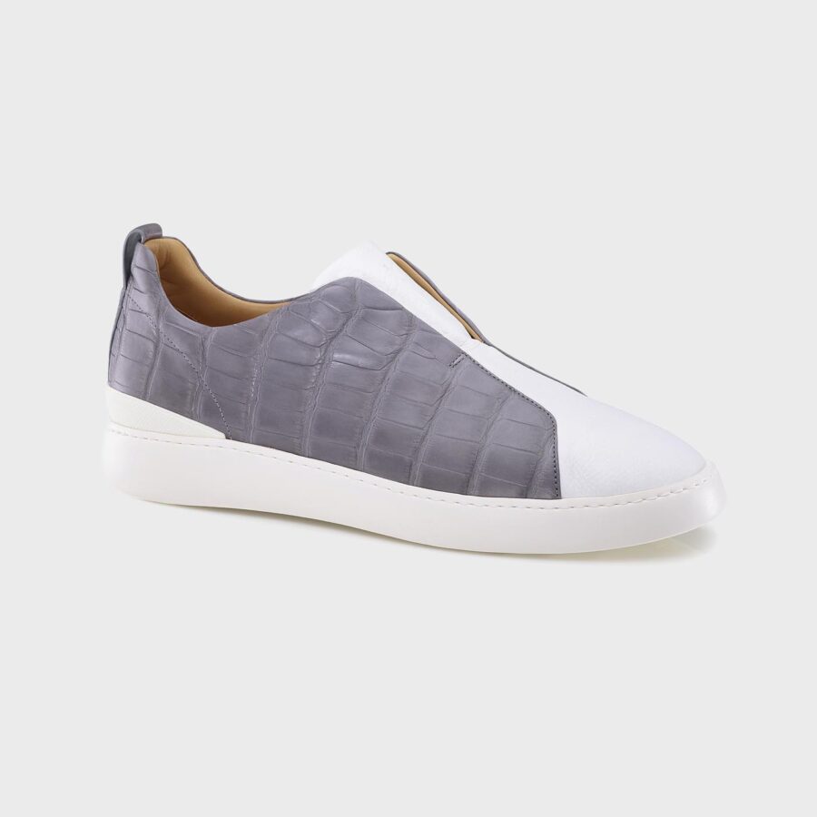 Milan Alligator slip-on sneakers white