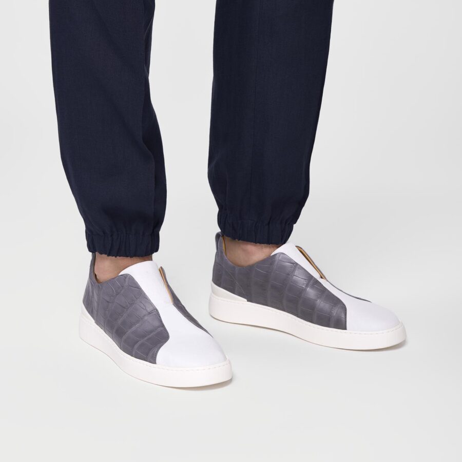 Milan Alligator slip-on sneakers white - Image 3
