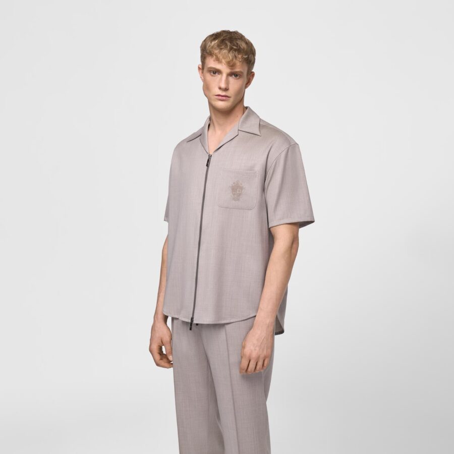 Nil light weight wool shirt Beige - Image 4