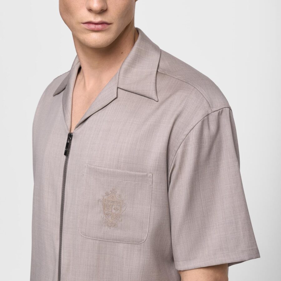 Nil light weight wool shirt Beige - Image 5