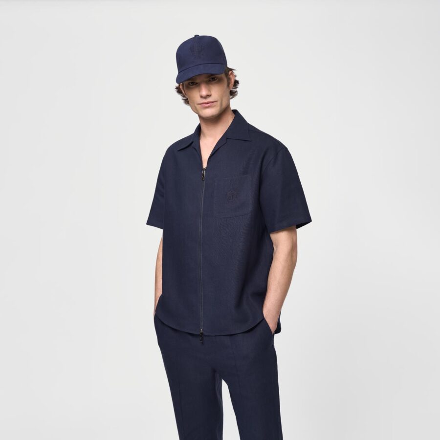 Nil linen shirt Navy - Image 4