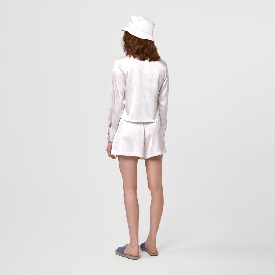 Omotesando travel set silk print shirt white - Image 4