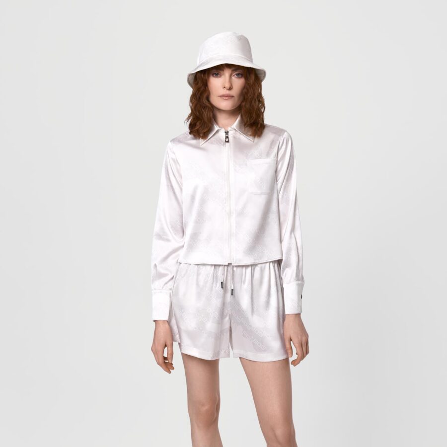Omotesando travel set silk print shirt white - Image 3
