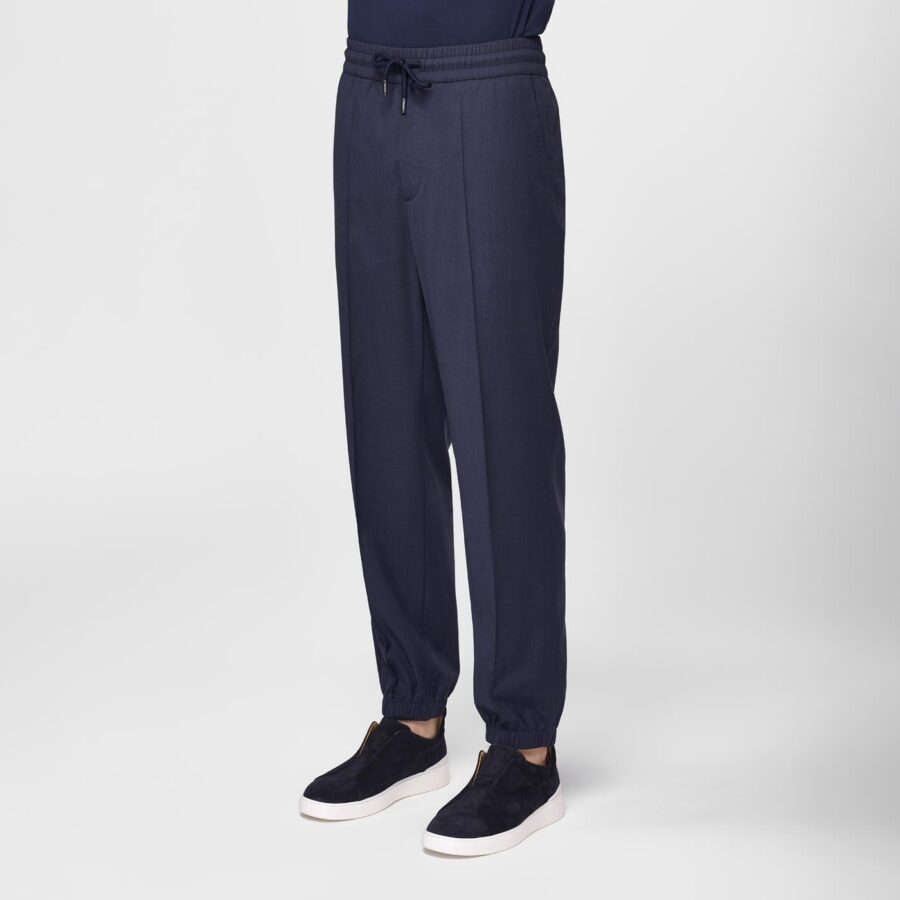 Paros light weight wool pants Navy - Image 5