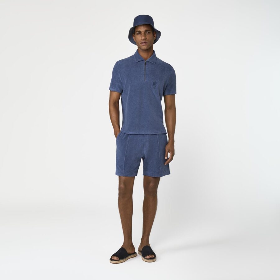 Pinerolo Cotton Sponge Polo Shirt Blue - Image 2