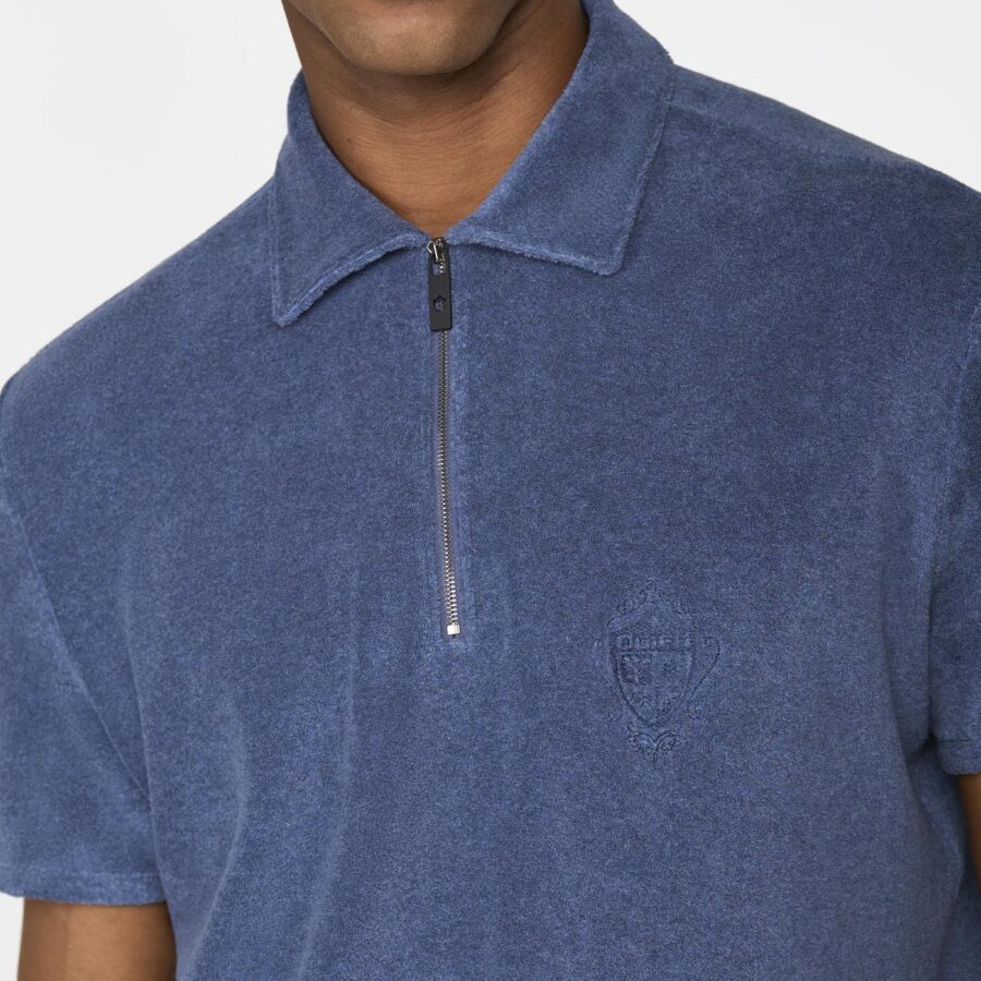 Pinerolo Cotton Sponge Polo Shirt Blue - Image 4