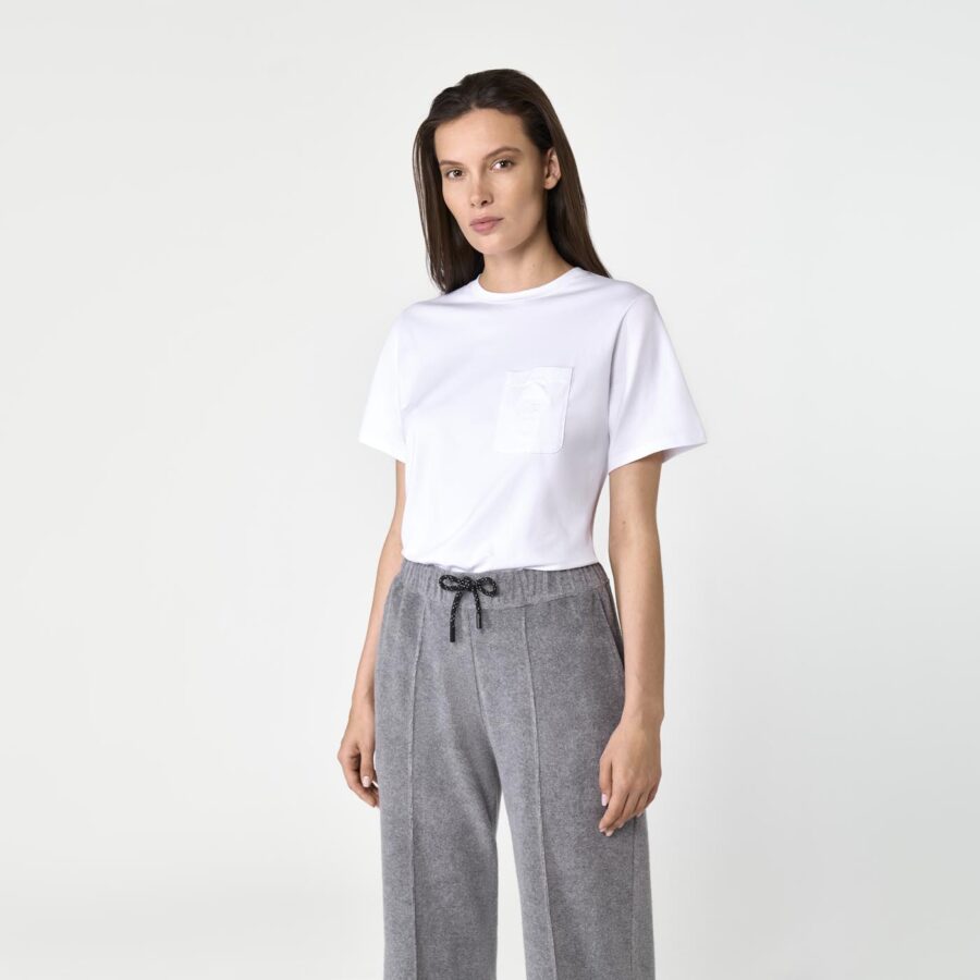 Suzanne Cotton Jersey T-Shirt White - Image 4